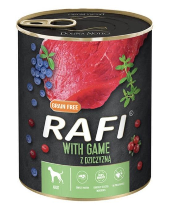 Rafi mokra karma dla psa  z dziczyzną10x 800 g