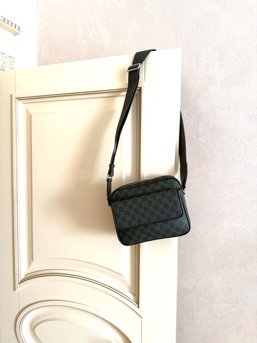 Сумка Gucci Хаки l Оригинал l Через Плечо Gucci GG Monogram Small Crossbody Bag Forest Green l Мужская Сумка Gucci