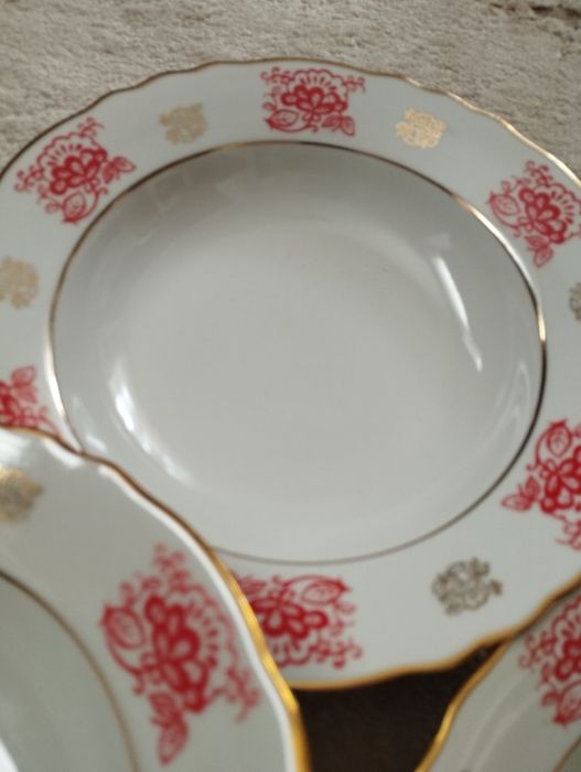 Набір 6 штук Тарілки обідні (супові) 24 см Дружківка Фарфор СРСР 1 сор