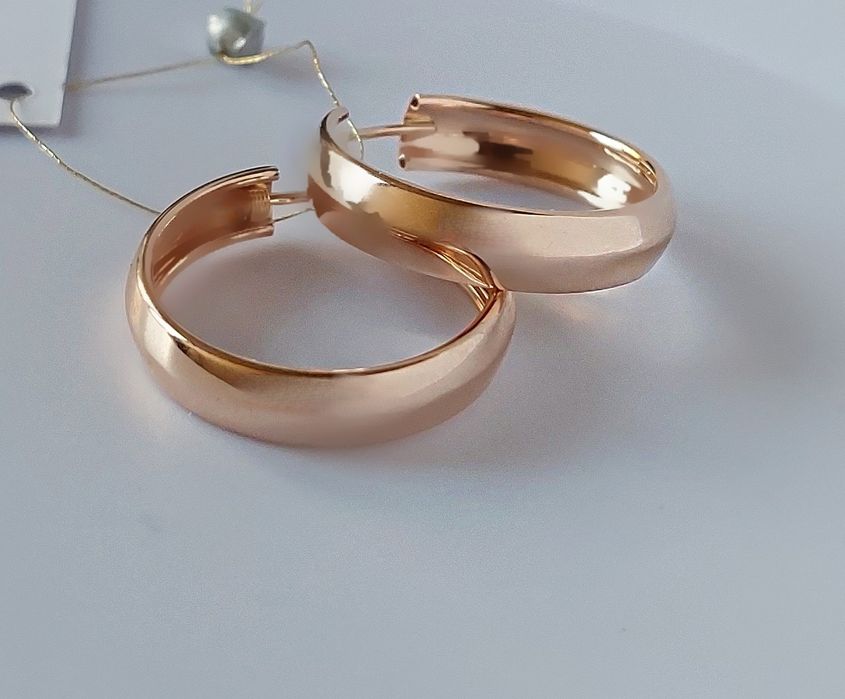 Золоті сережки-конго (кільця) d-2,5 cm 585 проба нові