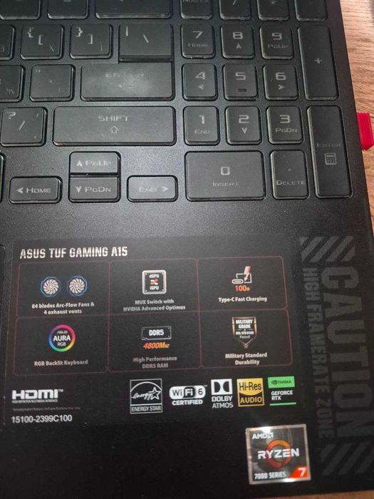 ASUS TUF Gaming A15 FA507NU / Ryzen 7 7735HS / RTX 4050 6GB