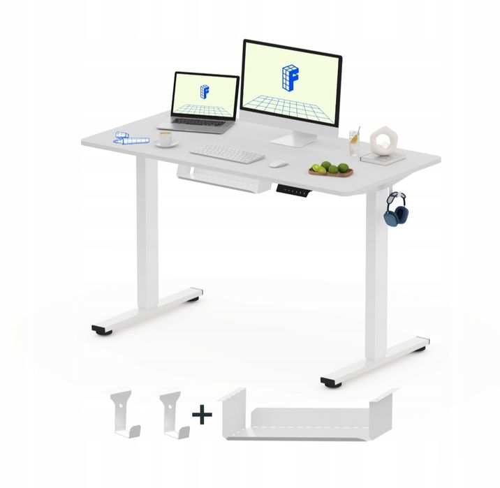 FLEXISPOT Białe Elektryczne Biurko z Regulacją Wysokości, Zarządzanie