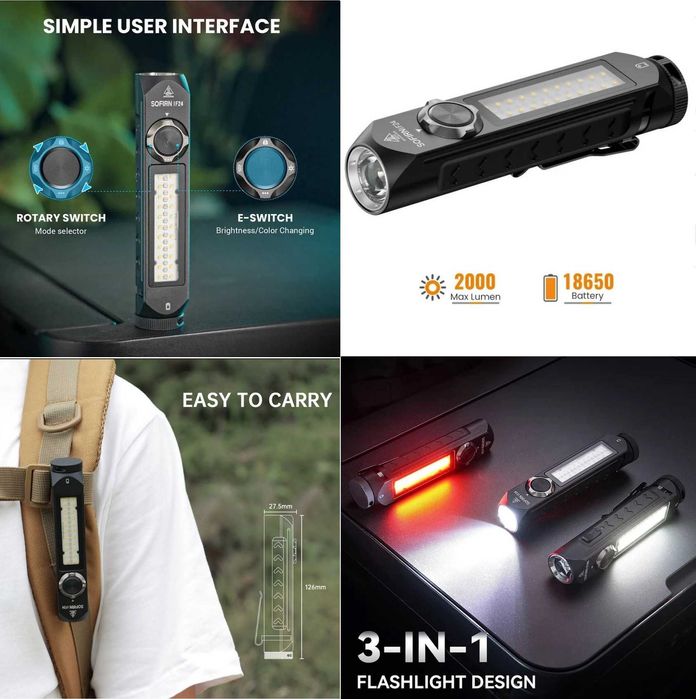 Фонари Sofirn IF24, SP33v3, SC21, SC03, SC33