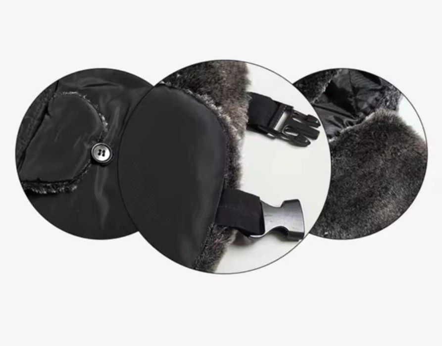 Czapka chłopięca zimowa uszatka szara 54 cm