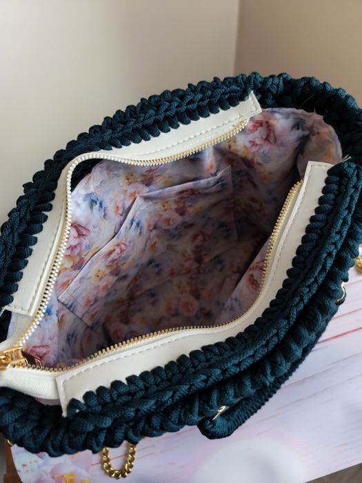 Torebka koszyk na szydełku