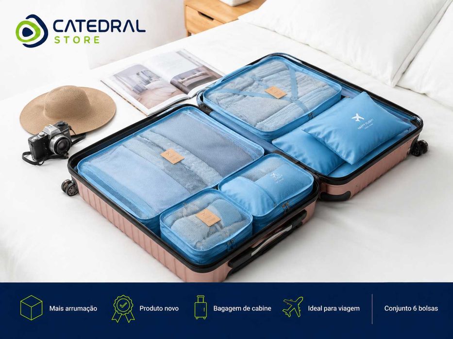 Conjunto 6 Bolsas Organizadoras para Mala de Viagem