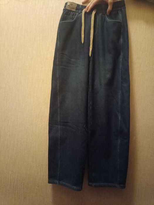 Нові Джинси - баггі утеплені плюш хутром, р.44-46