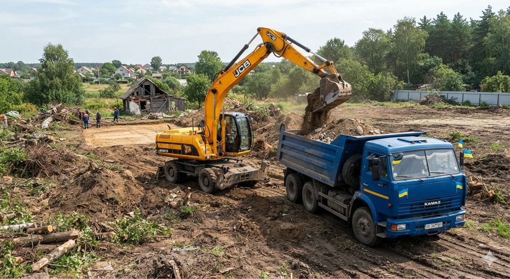 Очищення та підготовка ділянок  , Пісок , щебінь підсипка