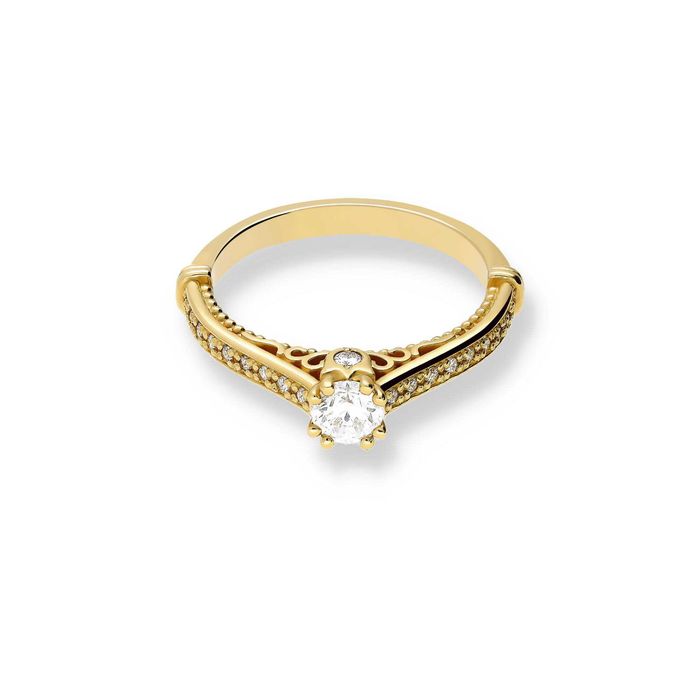Złoty Pierścionek pr.585 brylanty 0.48ct RSTB30