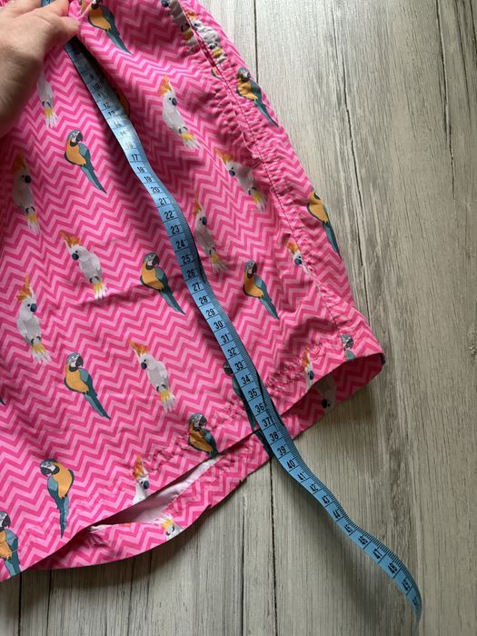 Męskie spodenki do pływania kąpielówki na basen różowe w papugi