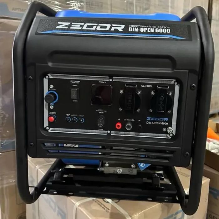 Інверторний бензиновий генератор ZEGOR DIN-OPEN6000. 5,5-6.0 кВт.