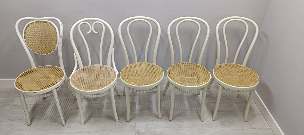 Krzesła gięte Thonet Fameg Radomsko a18 a16 z rafią