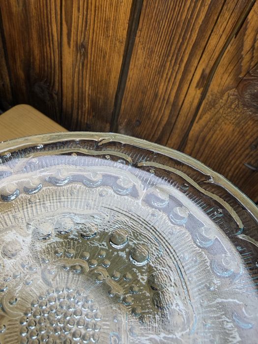 Zestaw talerzyków deserowych Flora Ząbkowice turkusowe PRL  K788