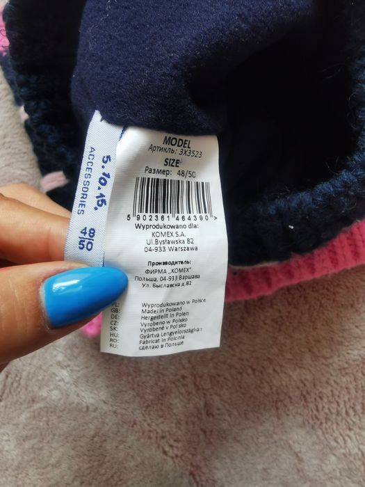 Czapka z kominem zestaw rozmiar 48-50