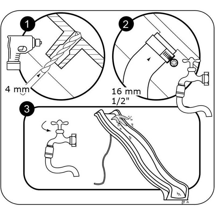 Ślizg "fala" - niebieski - wysokość 150cm - długość 300cm