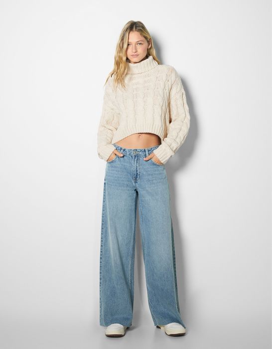 Джинси zara штани джинсы baggi баггі прямі кльош леопардові