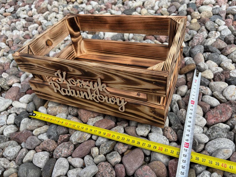 Koszyk ratunkowy drewniany opalane drewno na wesele ślub 1 sztuka