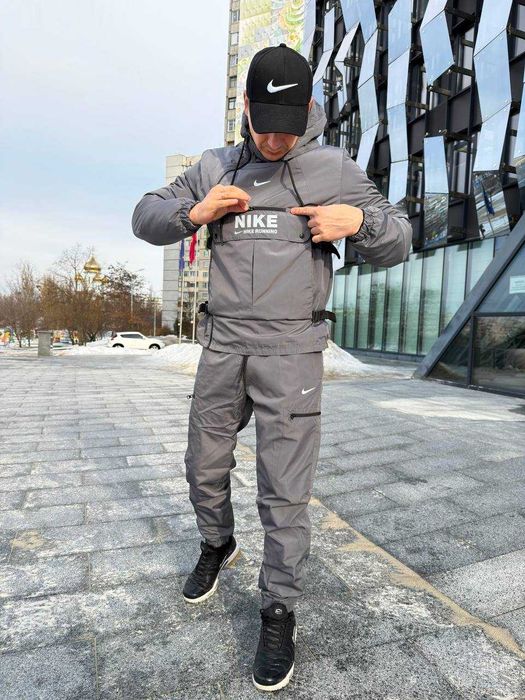 Мужская куртка Nike демисезонная анорак Найк весна осень черная S-XXL