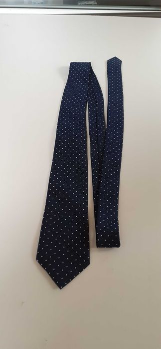 Нова чоловіча краватка від GIORGIO, кольор темно синій в білу крапку