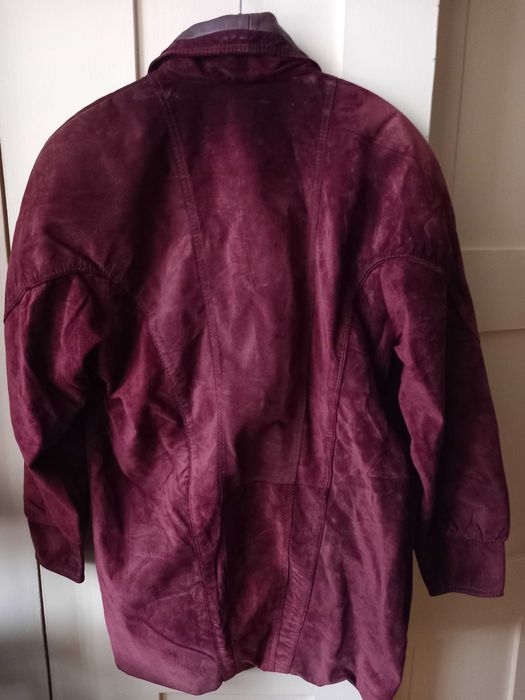 Casaco 3/4 em pele Bordeaux