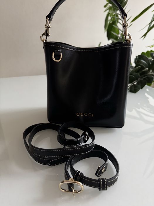 Czarna GG emblem mini Bucket  Bag