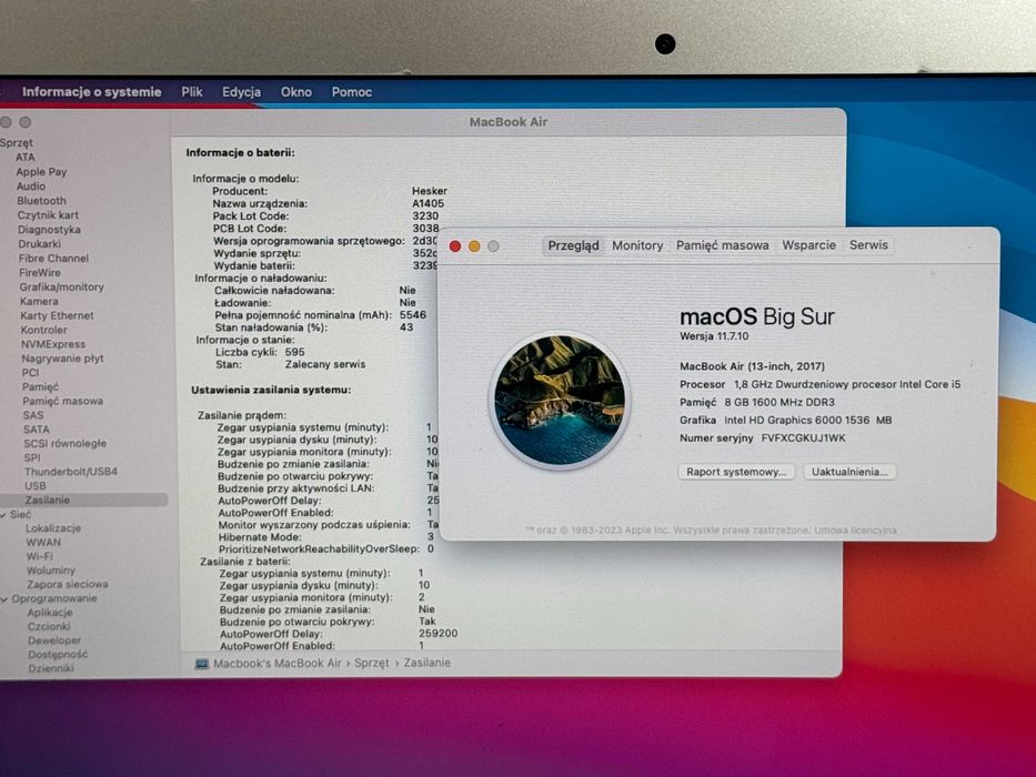 MacBook Air 13 2017 i5 8GB RAM 128GB SSD Gwarancja Super Stan