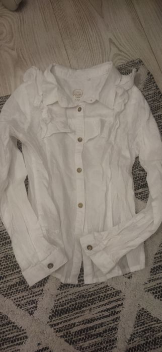 Koszula biała z falbankami że smyka 122