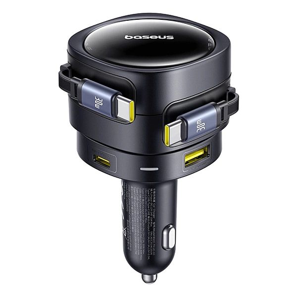 Ładowarka samochodowa Baseus Enjoyment Max 90W 2 x kabel USB-C + USB-A