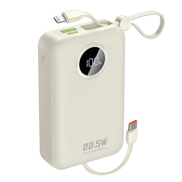 Powerbank Dudao K14+ 20000mAh 22.5W USB-C / USB-A / wbudowane kable Li