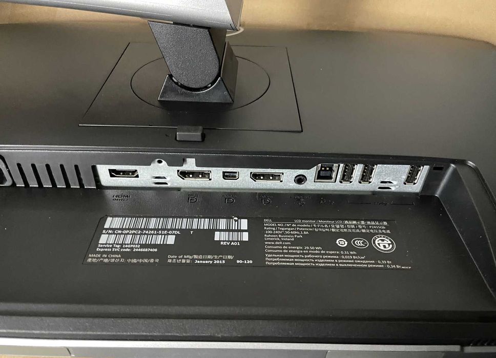 Монитор 4K UltraHD 23.8" Dell P2415Q, 10bit(8 bit+FRC) 99% AdobeRGB, sRGB 100%