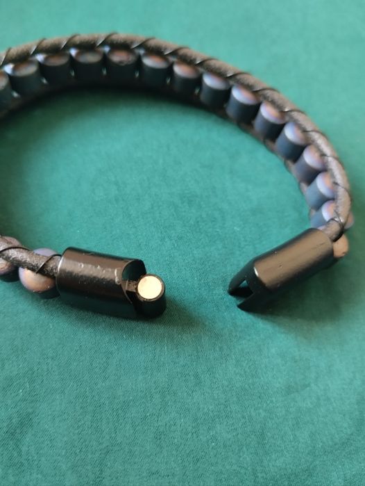 Bransoletka unisex z Egiptu czarno niebieska męska damska z koralikami