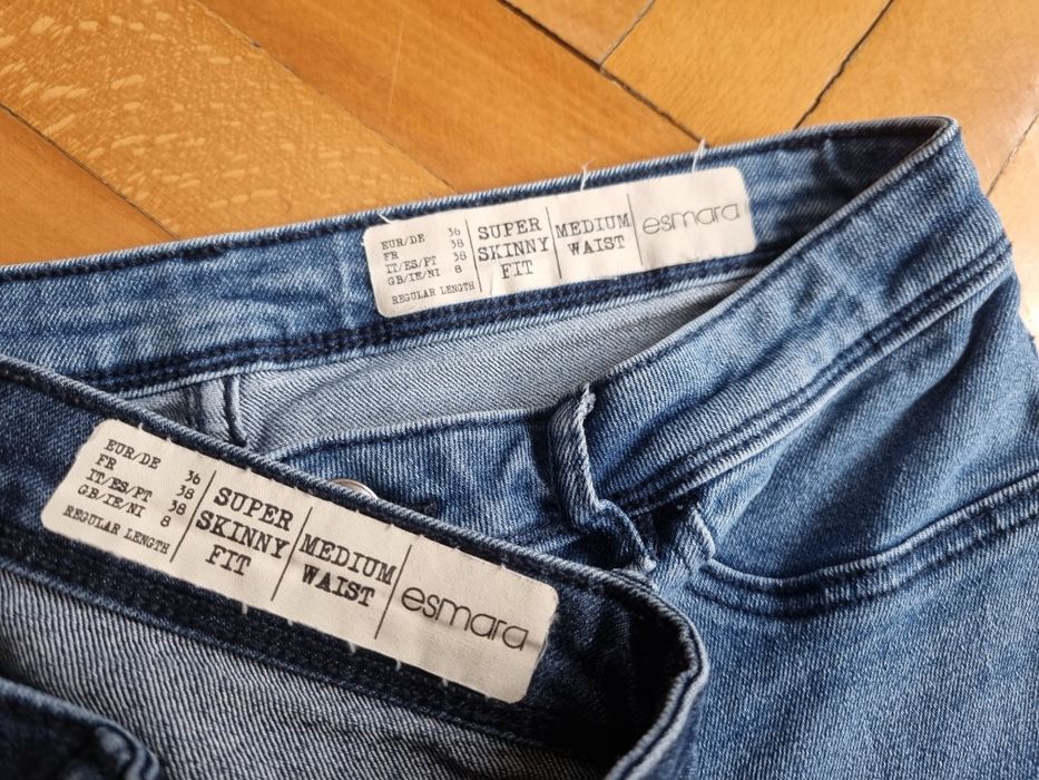 Jeansy super skinny fit rozmiar 36 dwie sztuki