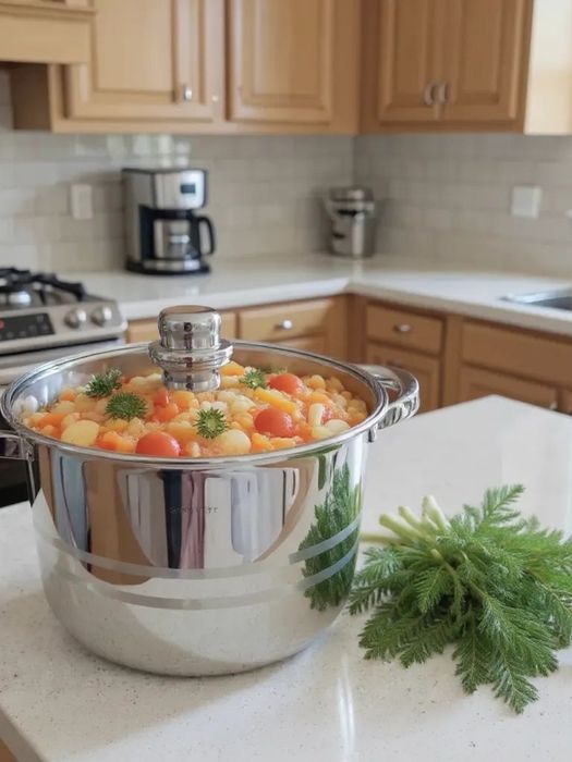 Кастрюля 15,5 л. ( тяжелая) из нержавеющей стали Kamille KM 5406