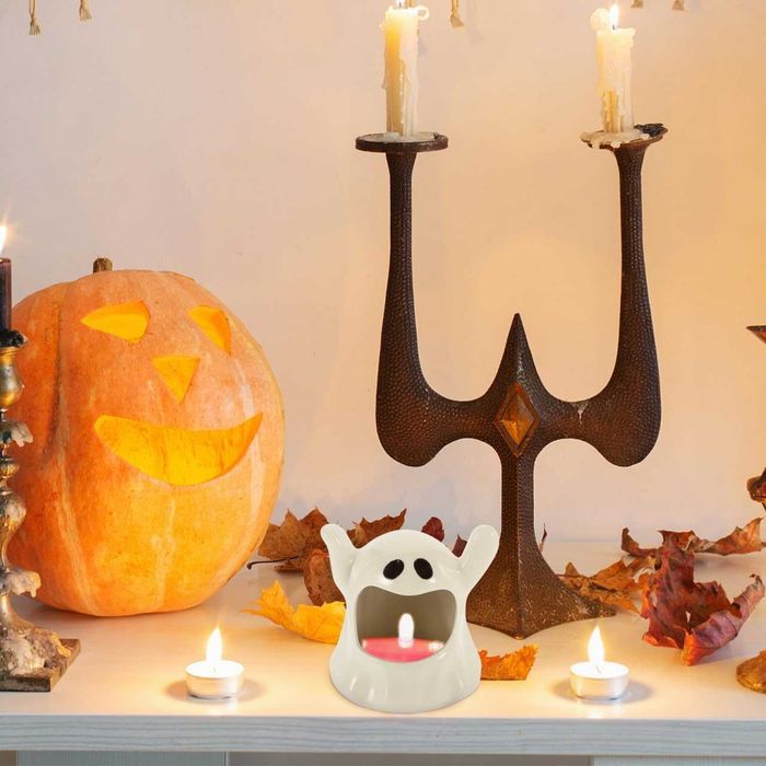 Świecznik na tealight Ceramiczny Duszek 11 cm - Dekoracja Halloween