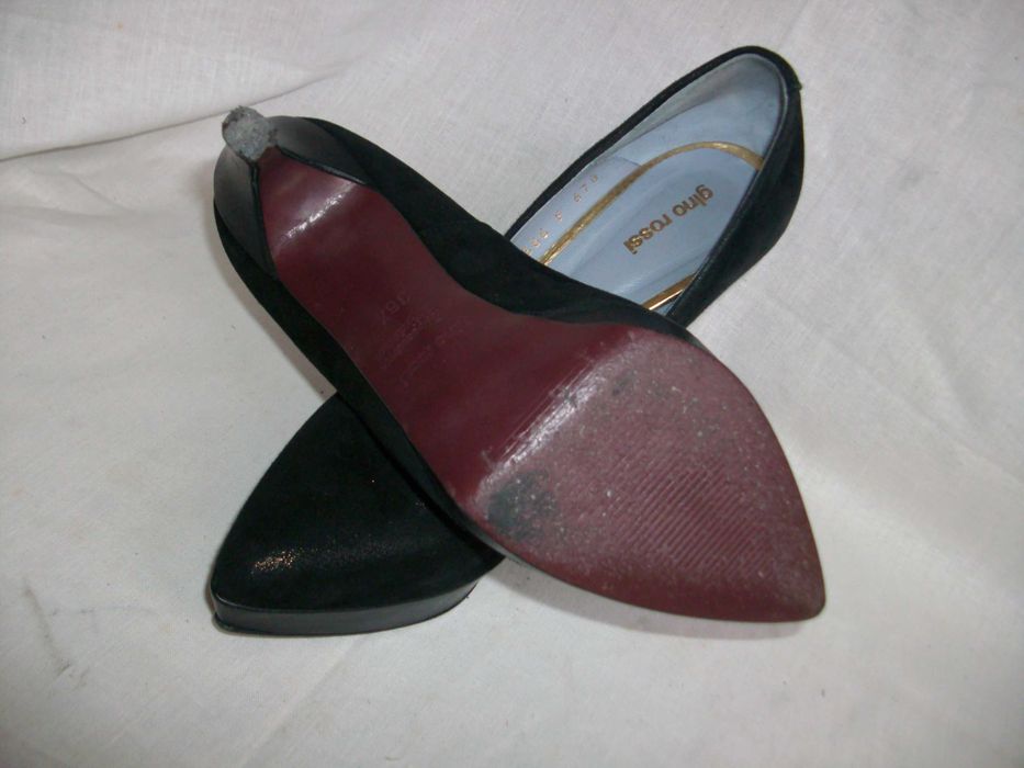 Gino Rossi skórzane zamszowe szpilki platforma szpic 36