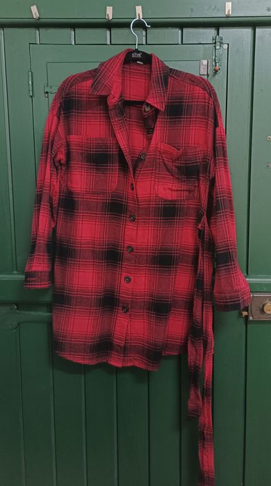 Vestido camiseiro flanela
