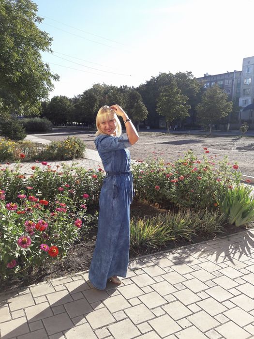 Джинсова сукня в пол
