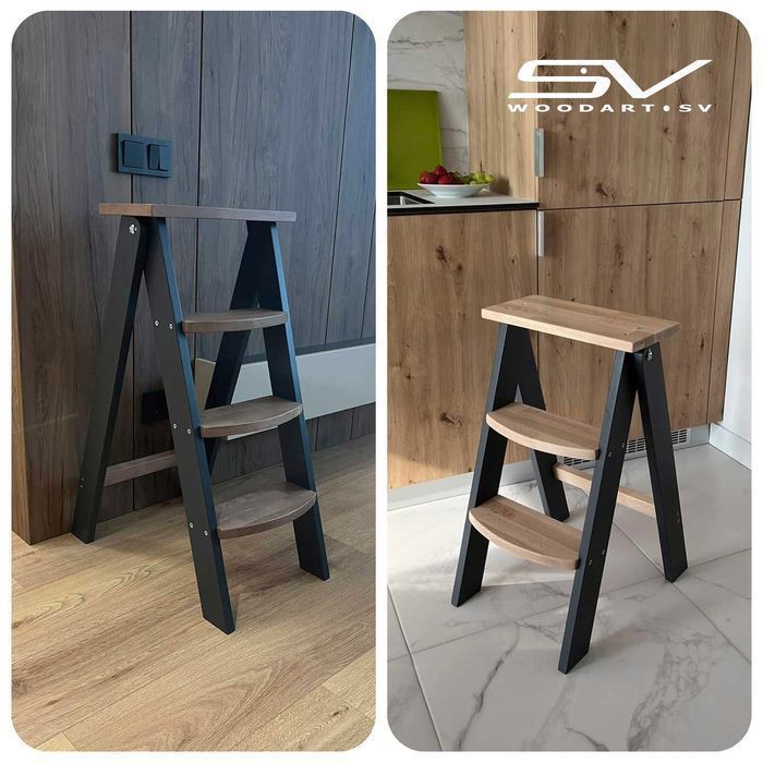 Драбина дерев'яна складна для кухні вбиральні Стремянка деревянная Бук