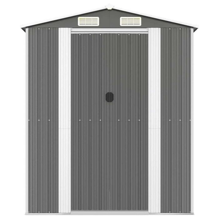 Abrigo de Jardim 192x191x223 cm em Aço Galvanizado Cinzento-Claro