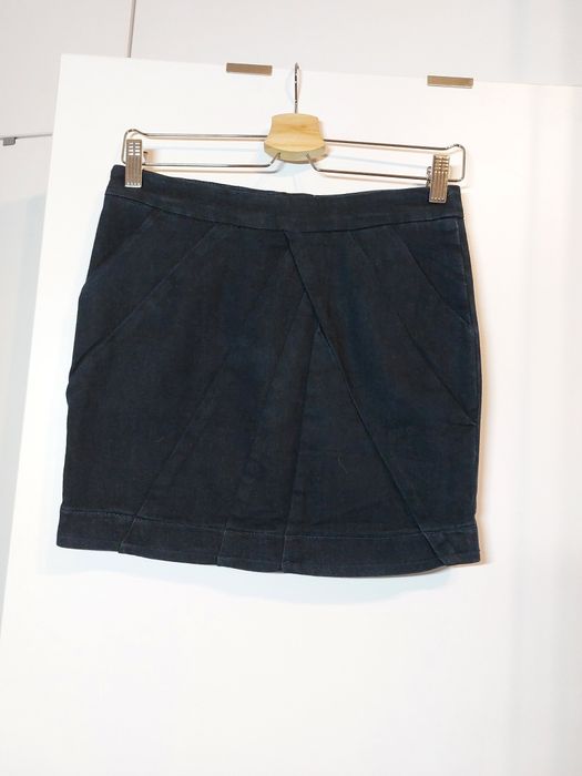 Granatowa spódnica Mohito 36/S elegancka spódniczka prosta jeansowa S