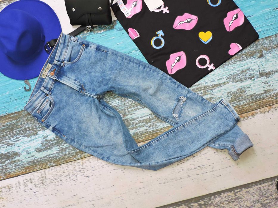 Denim spodnie jeans denim skinny 38
