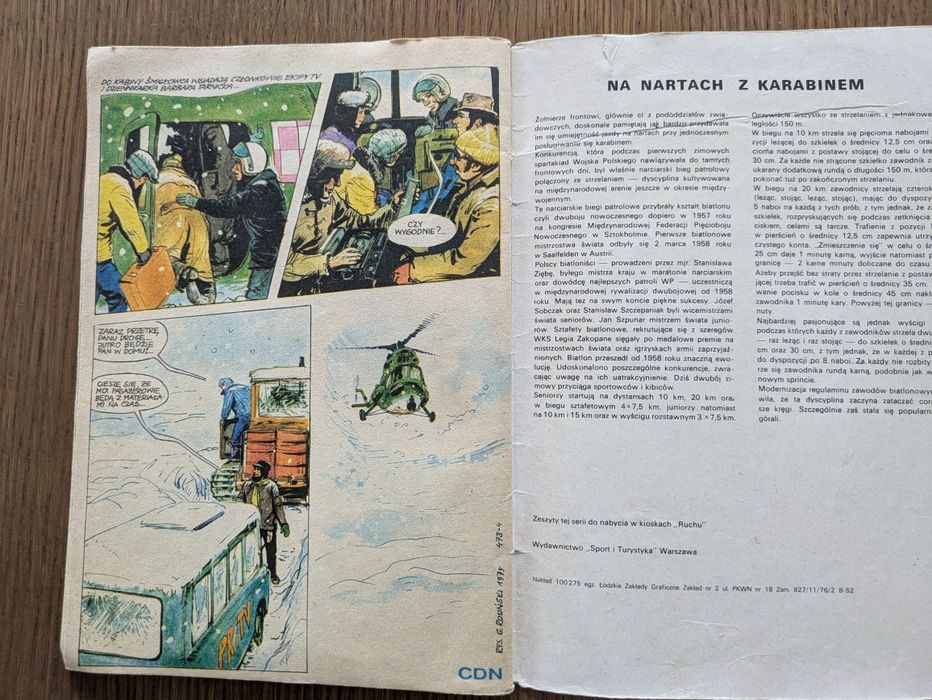 Komiks z 1976 r. Pilot śmiglowca nr 4, w śnieznych zamieciach