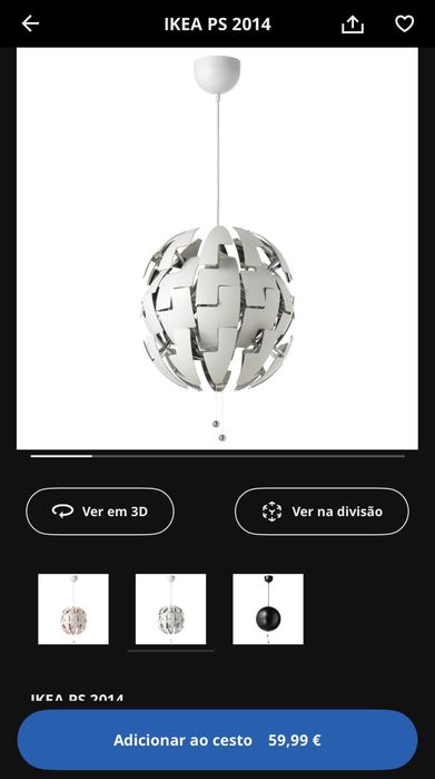 Candeeiro teto IKEA PS 2014