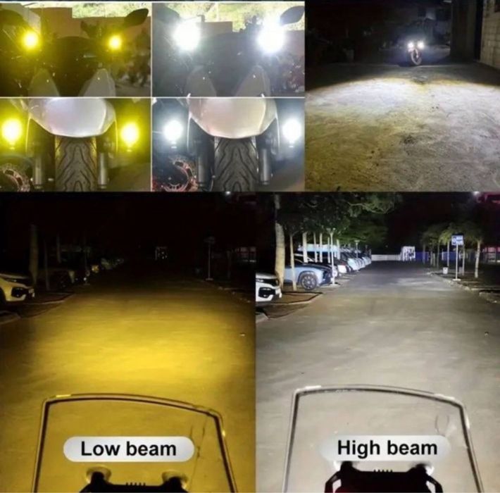 Led фары ДХО линзы дальний + ближний мото/скутер/вело/самокат.
