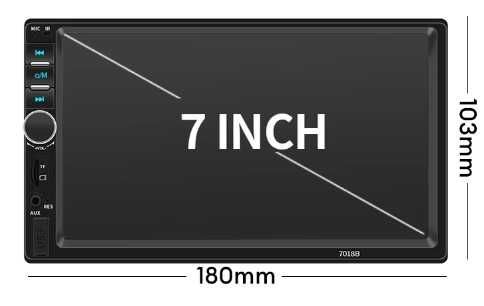 Autorrádio 2din 7" Hd Touch Carplay | Android auto BT Radio FM 50w x4
