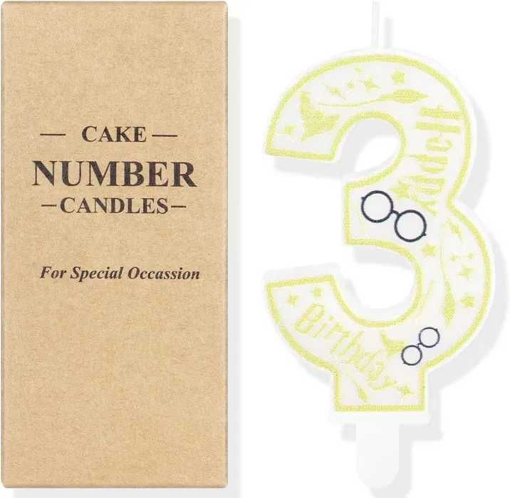 HARRY POTTER świeczka 3 latka urodzinowa TOPPER na tort ciasto s079