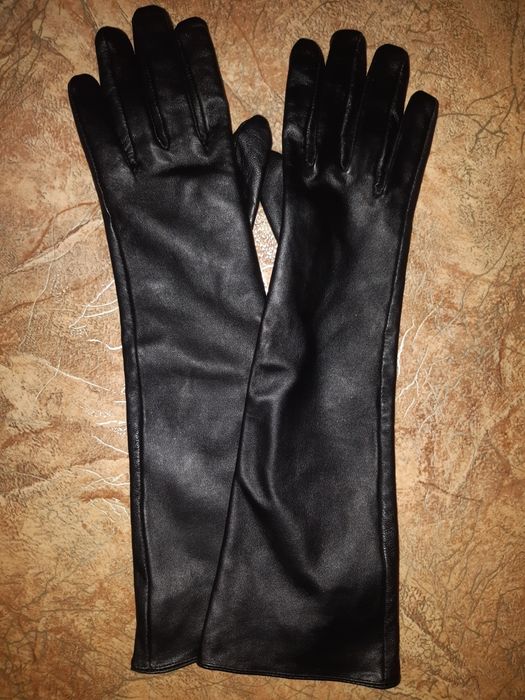 Перчатки кожаные длинные