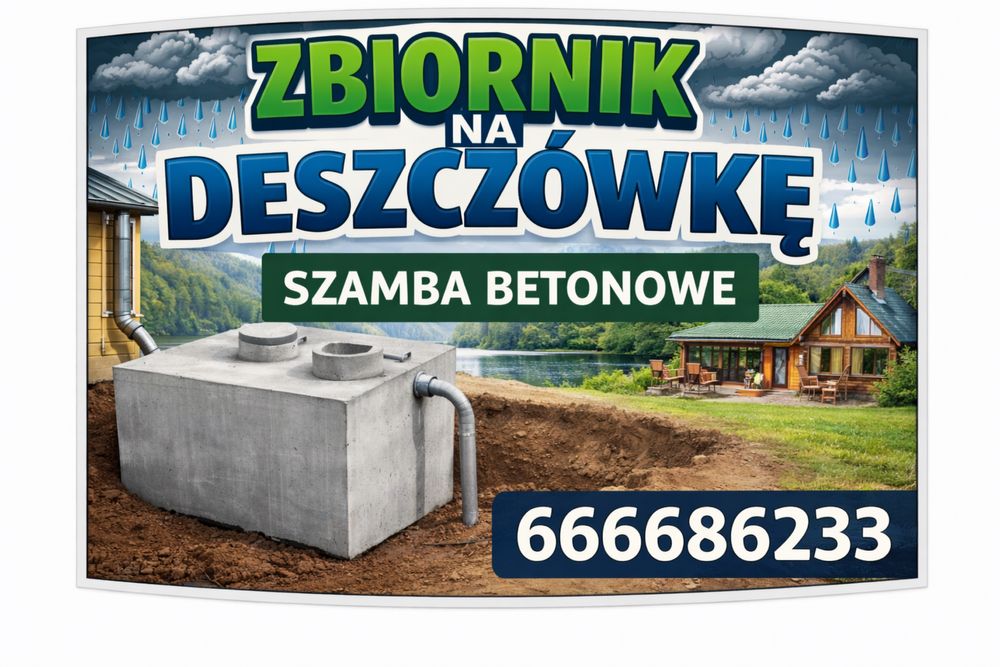 SZAMBA BETONOWE ! ZBIORNIKI NA WODĘ ! montaz odwodnienia terenu