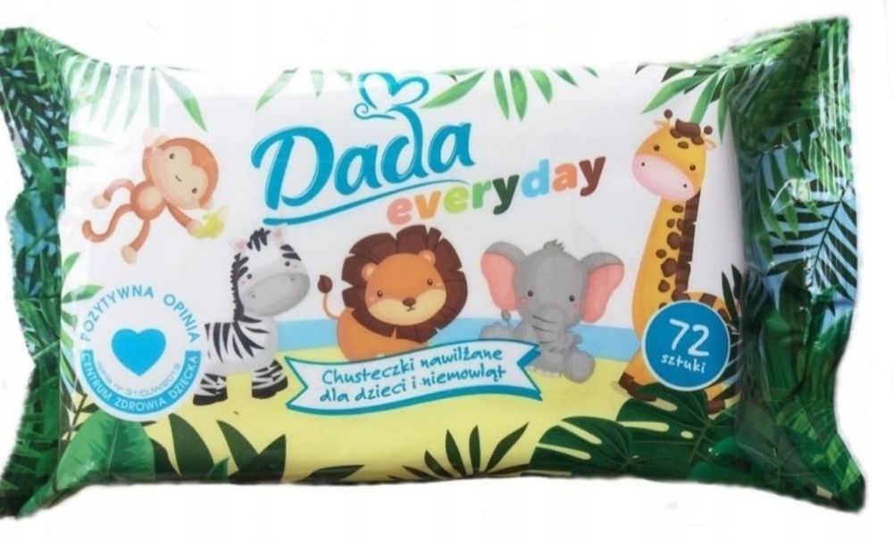 1zł Wysyłka Mega Paka Chusteczek DADA Everyday 7op. Karton Zielone NOW
