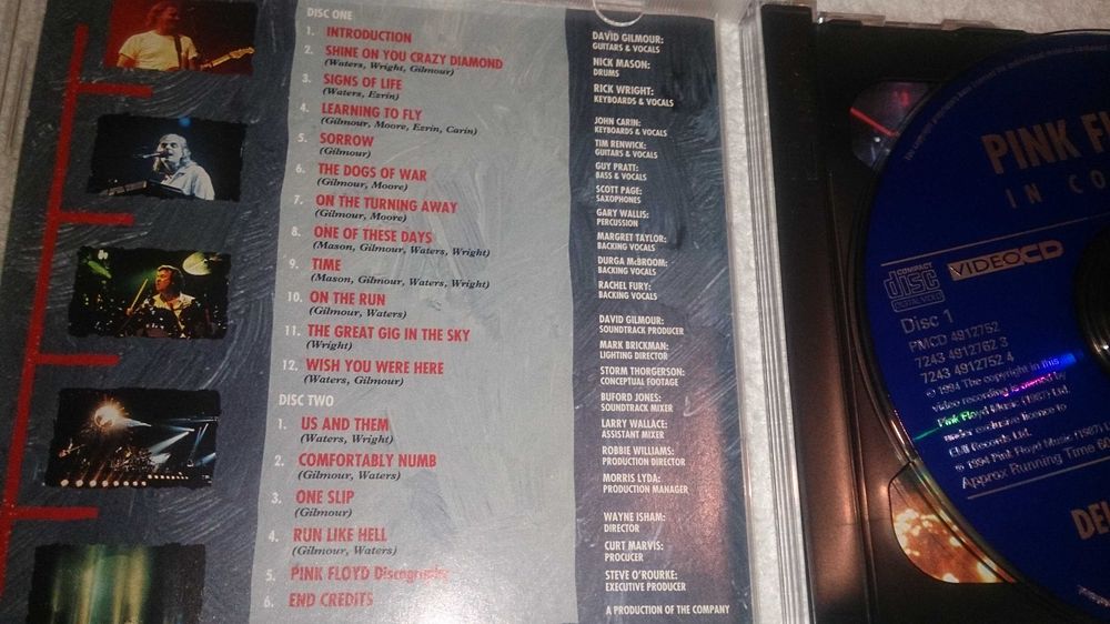 pink floyd: in concert - delicate sound of thunder (video cd duplo)